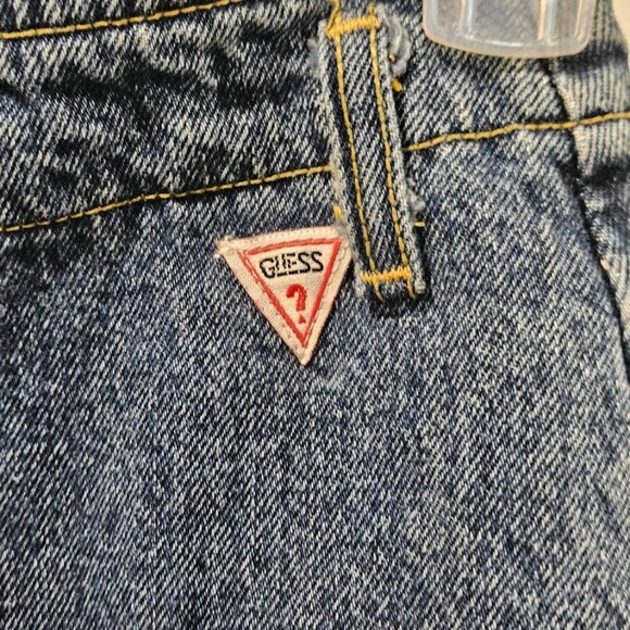 80's Georges Marciano Guess Denim Jean Skirt Side Bottom Zippers Med Wash Size 2 - Picture 9 of 16